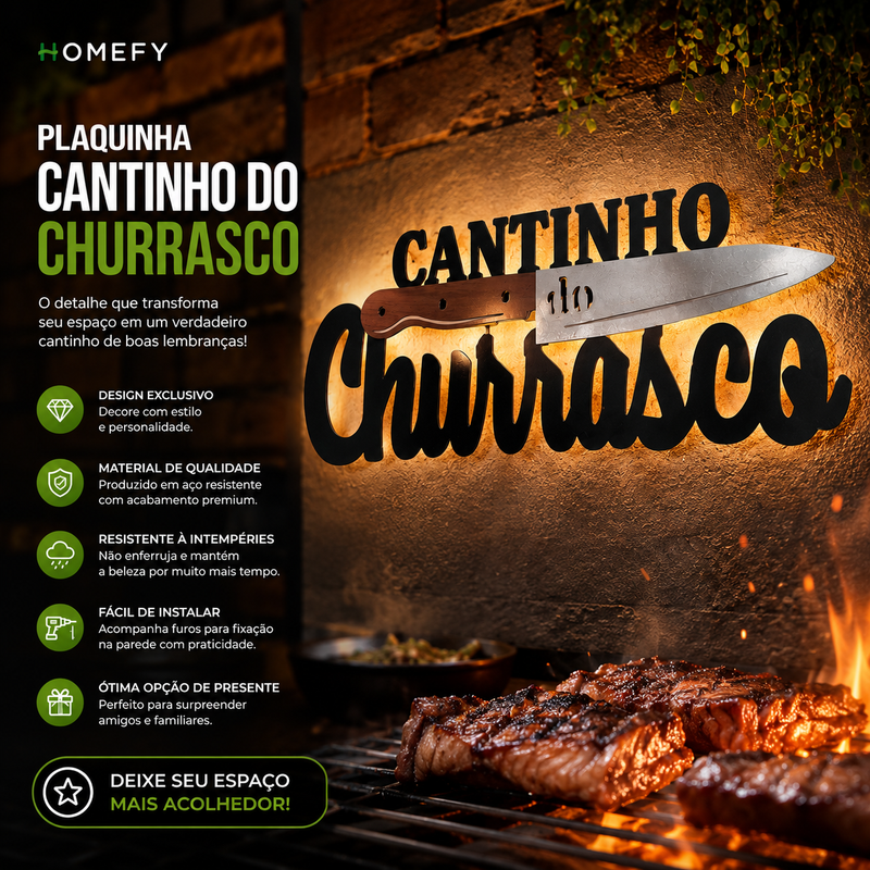 Placa Cantinho Do Churrasco