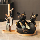 Estátua Buldogue Francês Casal de Resina Homefy - HOMEFY