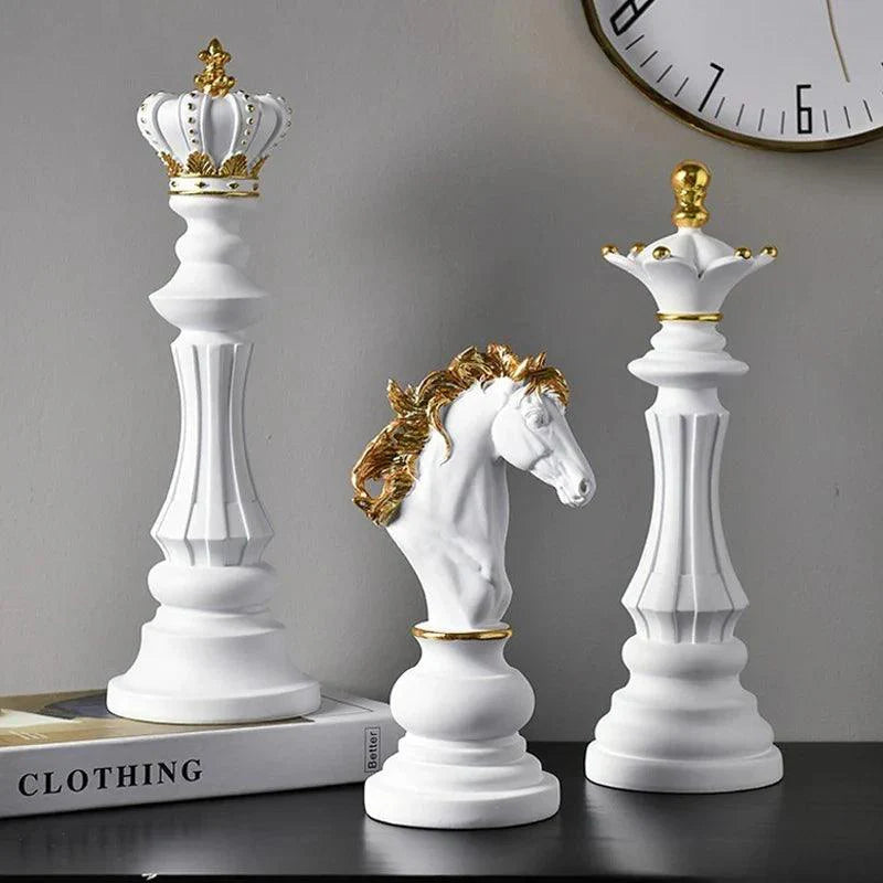 Estatuetas de Xadrez em Resina Retro - HOMEFY