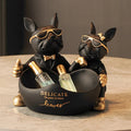 Estátua Buldogue Francês Casal de Resina Homefy - HOMEFY