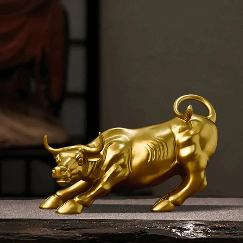 Escultura Touro de Wall Street Dourado Homefy - HOMEFY