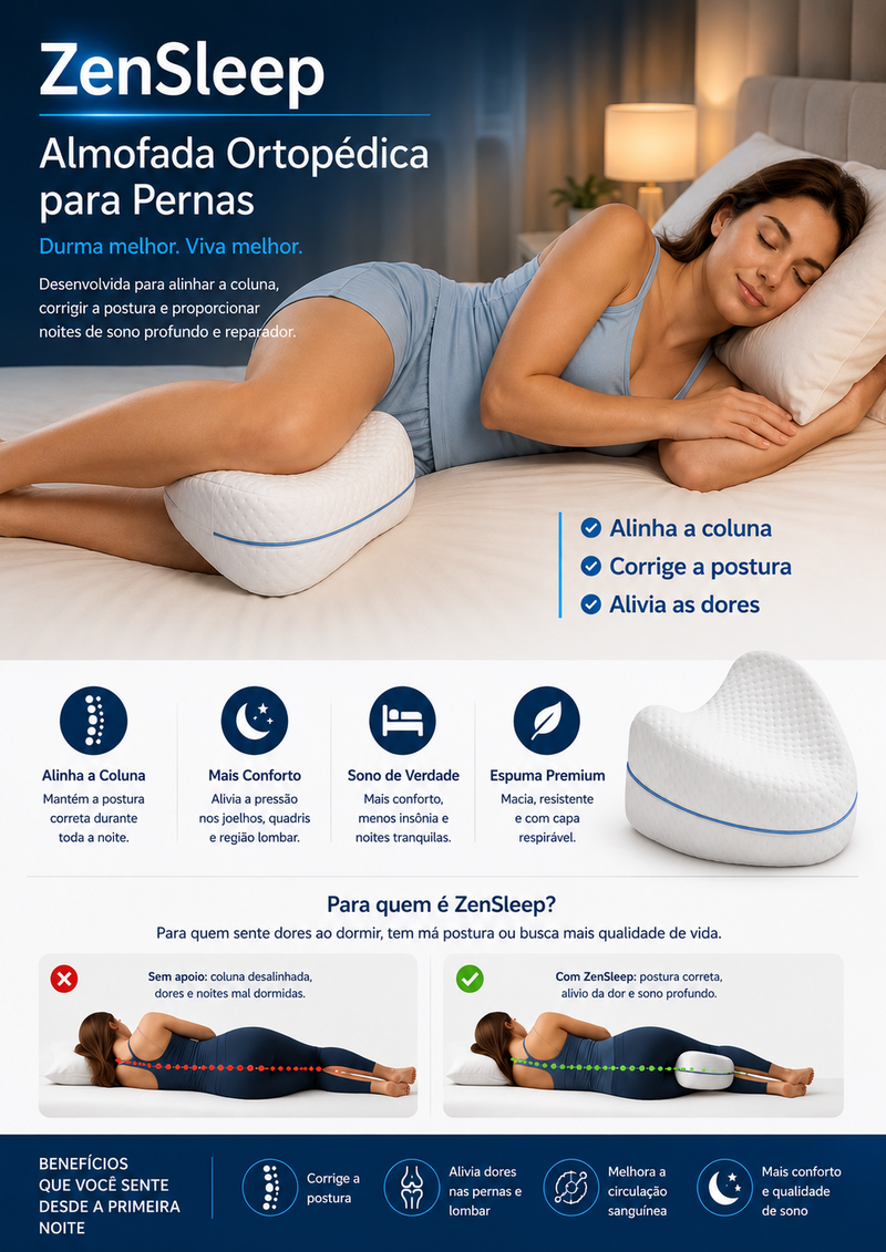 ZenSleep – Almofada Ortopédica para Noites Tranquilas